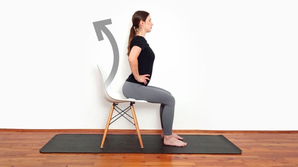 Nagib medenice v sedečem položaju korak 2